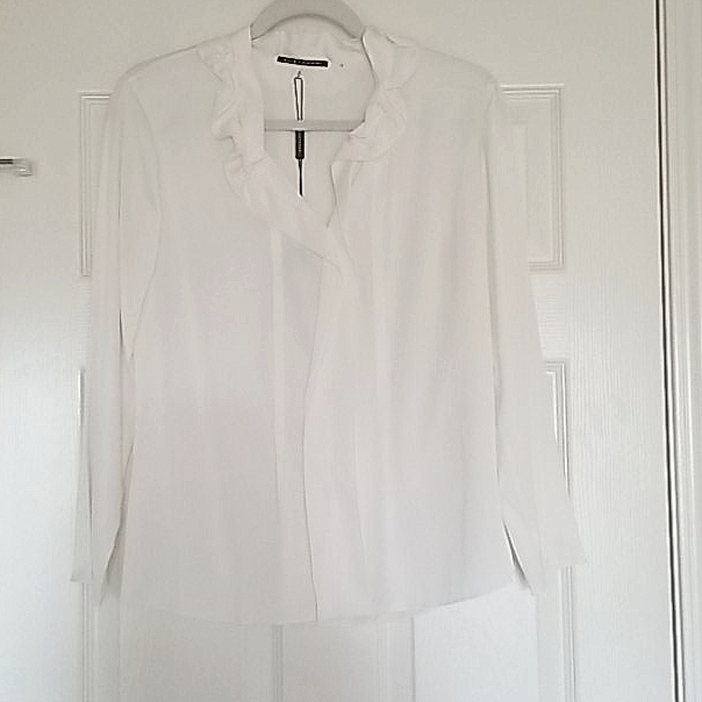 Elie Tahari Brenna long sleeve blouse cream